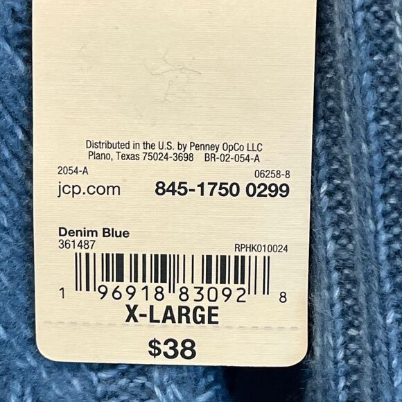 ST. JOHN’S BAY Women’s Pullover Sweater XL Denim Blue V Neck Long Sleeve NWT - Picture 10 of 15